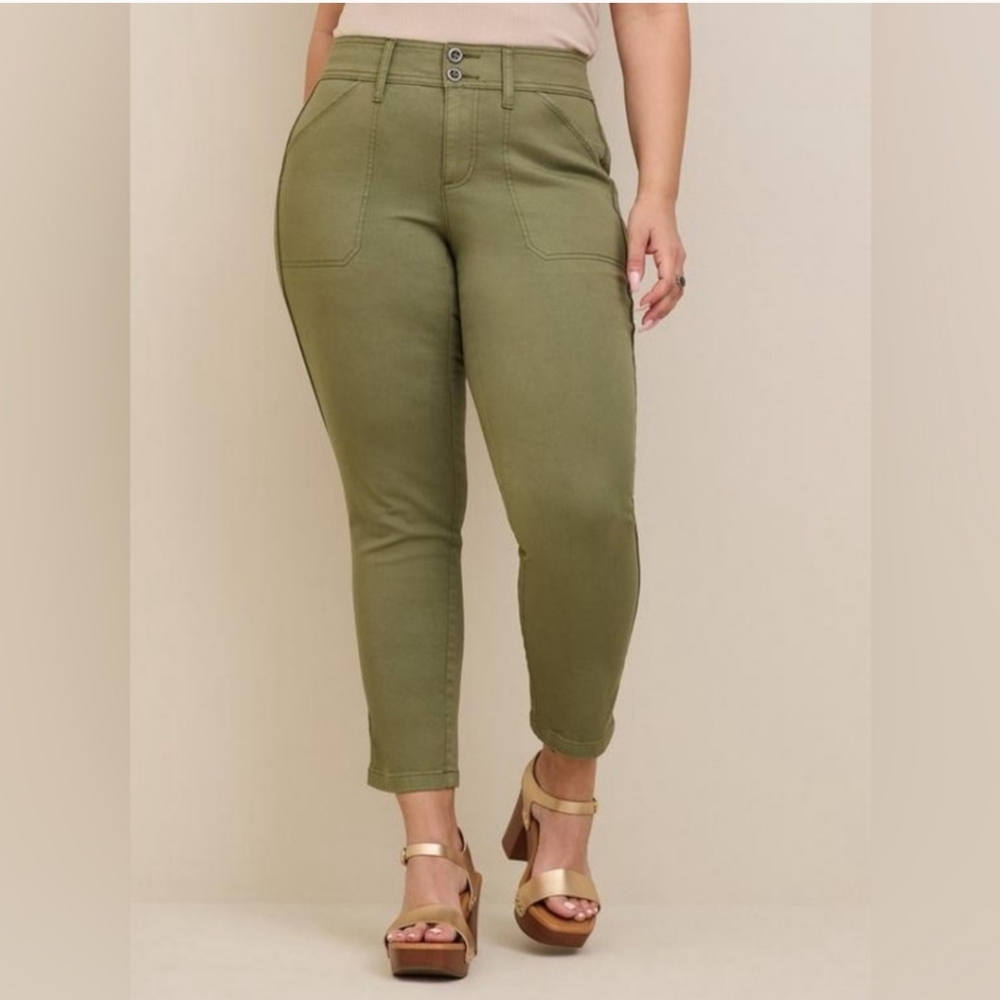 Torrid crop aviator olive pants